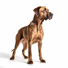 Obraz premium Great dane dog breed standing against white background, AI Generated