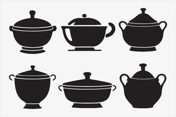 kitchenware silhouette vector illustration on a White Background