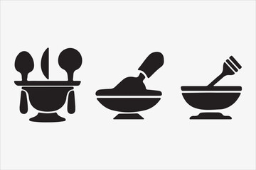 kitchenware silhouette vector illustration on a White Background