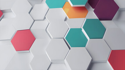 Geometric hexagon abstract background with simple polygonal elements. Medical, business, technology or science design.