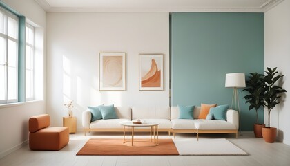 Fototapeta premium Photo interior modern design room 3d illustration