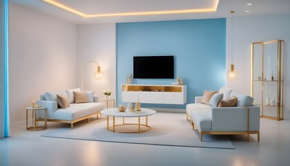 Photo interior modern design room 3d illustration