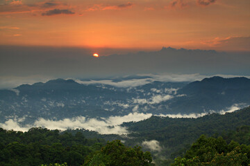 Fototapeta premium Scenic point of Khao Phanoen Thung Hill Kaeng Krachan National Park Phetchaburi Province, Thailand 