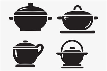 kitchenware silhouette vector illustration on a White Background