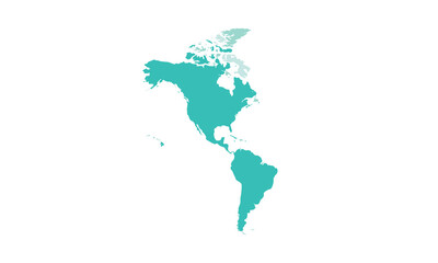 Map of americas north and south isolated modern colorful style. for website layouts, background, education, precise, customizable, Travel worldwide, map silhouette backdrop, earth geography.