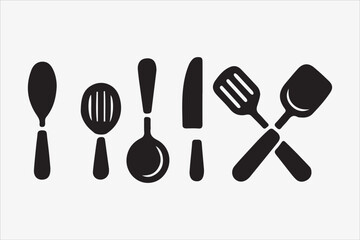 kitchenware silhouette vector illustration on a White Background
