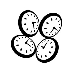 perspective clock interfaces. timing and clock concept