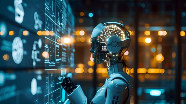 See the complexities of machine learning illustrated in an elaborate infographic, with a blurred background enhancing the clarity and impact of the information presented.