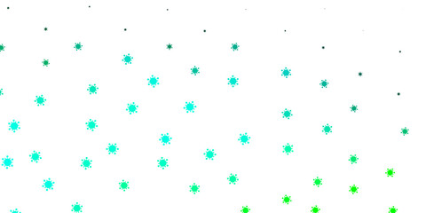 Light green vector background with covid-19 symbols.