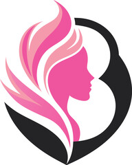 logo for beauty salon. Nail polish, manicured female legs, beautiful woman face, eyelash extension, makeup, hairdressing. Vector illustrations