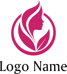 logo for beauty salon. Nail polish, manicured female legs, beautiful woman face, eyelash extension, makeup, hairdressing. Vector illustrations