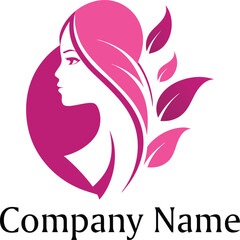 logo for beauty salon. Nail polish, manicured female legs, beautiful woman face, eyelash extension, makeup, hairdressing. Vector illustrations