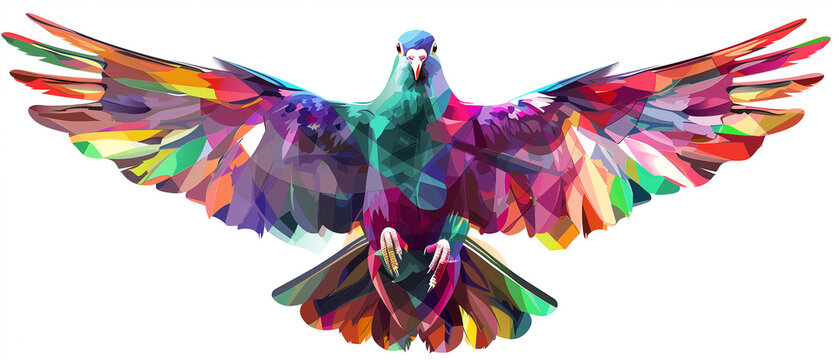 wpap pop art. illustration of winged dovei