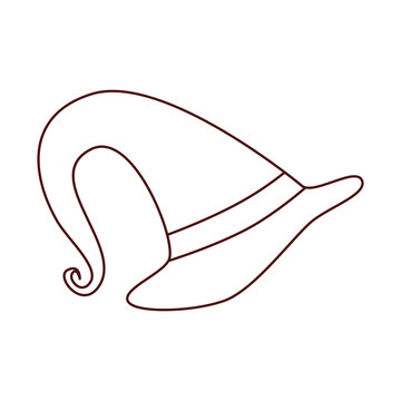 recommend clip art: Witch hat outline, coloring page. Vector isolated illustration for halloween design.