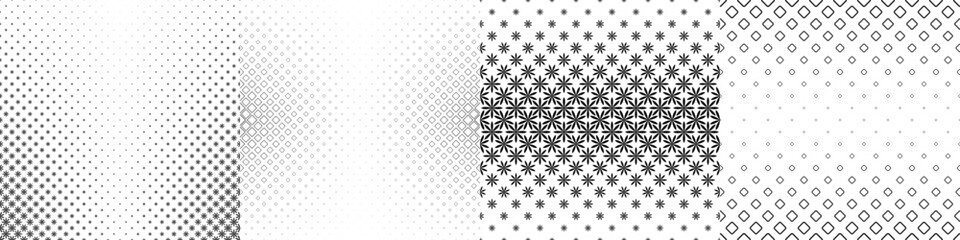 Monochrome geometrical pattern collection