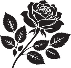 Rose flower Silhouette vector illustration