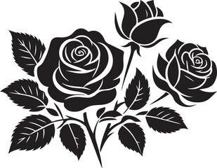 Rose flower Silhouette vector illustration