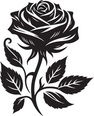 Rose flower Silhouette vector illustration