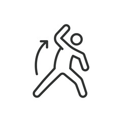 Exercises, in line design. Exercise, workout, fitness, physical activity, training, gym, exercise icon on white background vector. Exercises editable stroke icon.