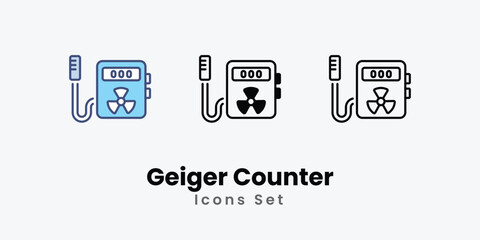 Geiger Counter icons vector set stock illustration