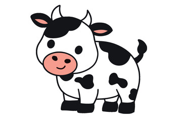 Cute cow cartoon Stock Vector
