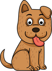 illustration of dog outline character outline white on background vector