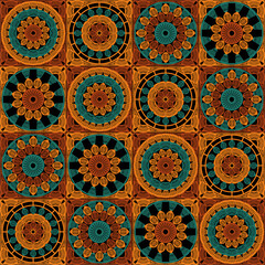 Pattern with crochet granny square wallpaper handmade decorative art design print 