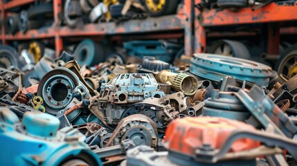 Fototapeta premium Automotive Recycling: Establish a business for recycling car parts.