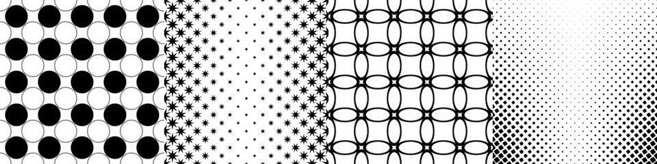 Monochrome geometrical pattern collection