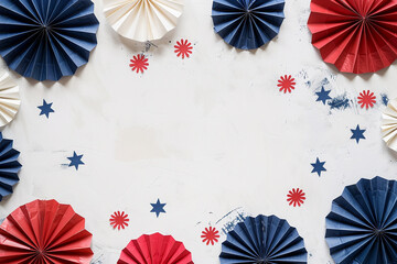 Obraz premium 4 July Independence day Greeting card with usa flag of united states of america,USA flag with fireworks background for 4 july independence day