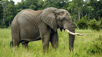 Obraz premium Largest Land Mammal: Elephants are the largest land animals on Earth