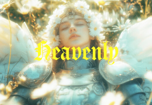 Heavenly Glow Photo Effect Mockup With Generative AI