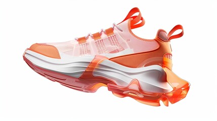 Flying Modern stylish sneakers isolated on a white background