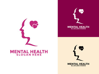 Mental Health Logo Design, Professional modern psychology, Creative healthy mind logo vector template