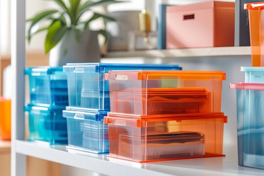 office organizers made of translucent polypropylene material,  file boxes, and desk accessories, keeping workspace organized, clean  and tidy