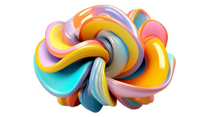 Abstract colorful shape Isolated on transparent background