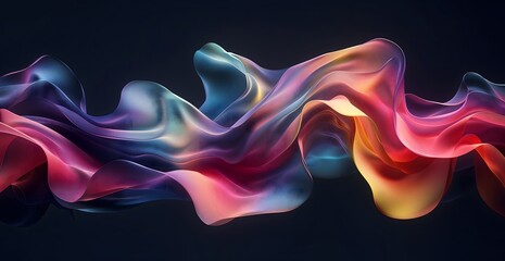 Obraz premium Abstract fluid shapes silk satin copper purple gold colors against dark background Luxurious and Artistic Concept