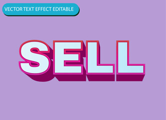 vector text effect editable sell