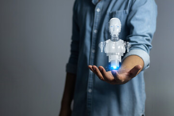 human finger and robot future communication technology