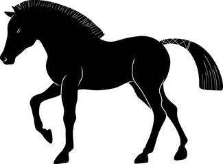 Obraz premium black horse silhouette vector logo element.