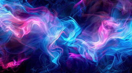 Abstract Neon Light Swirls
