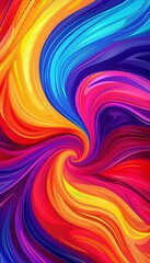 Obraz premium Vibrant abstract background with swirling rainbow colors and smooth, flowing lines