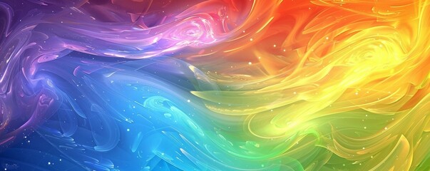 Obraz premium Colorful abstract background with rainbow swirls and ethereal patterns