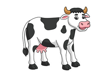 Cute cow cartoon Stock Vector