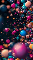 Vibrant colorful spheres pattern in a dynamic abstract background
