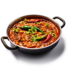 Traditional Indian Mirchi Ka Salan - Spicy Chili Curry in Pot