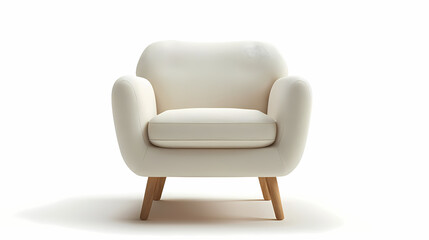 The minimal IKEA armchair with a simple white fabric seat and light wood legs