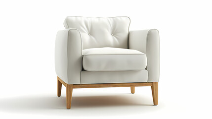 Fototapeta premium An isolated leather sofa with cushions on a white background, suitable for comfortable seating in a modern home