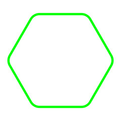 rounded corner hexagon icon with stroke outline