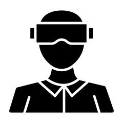 Virual Reality Glyph Icon